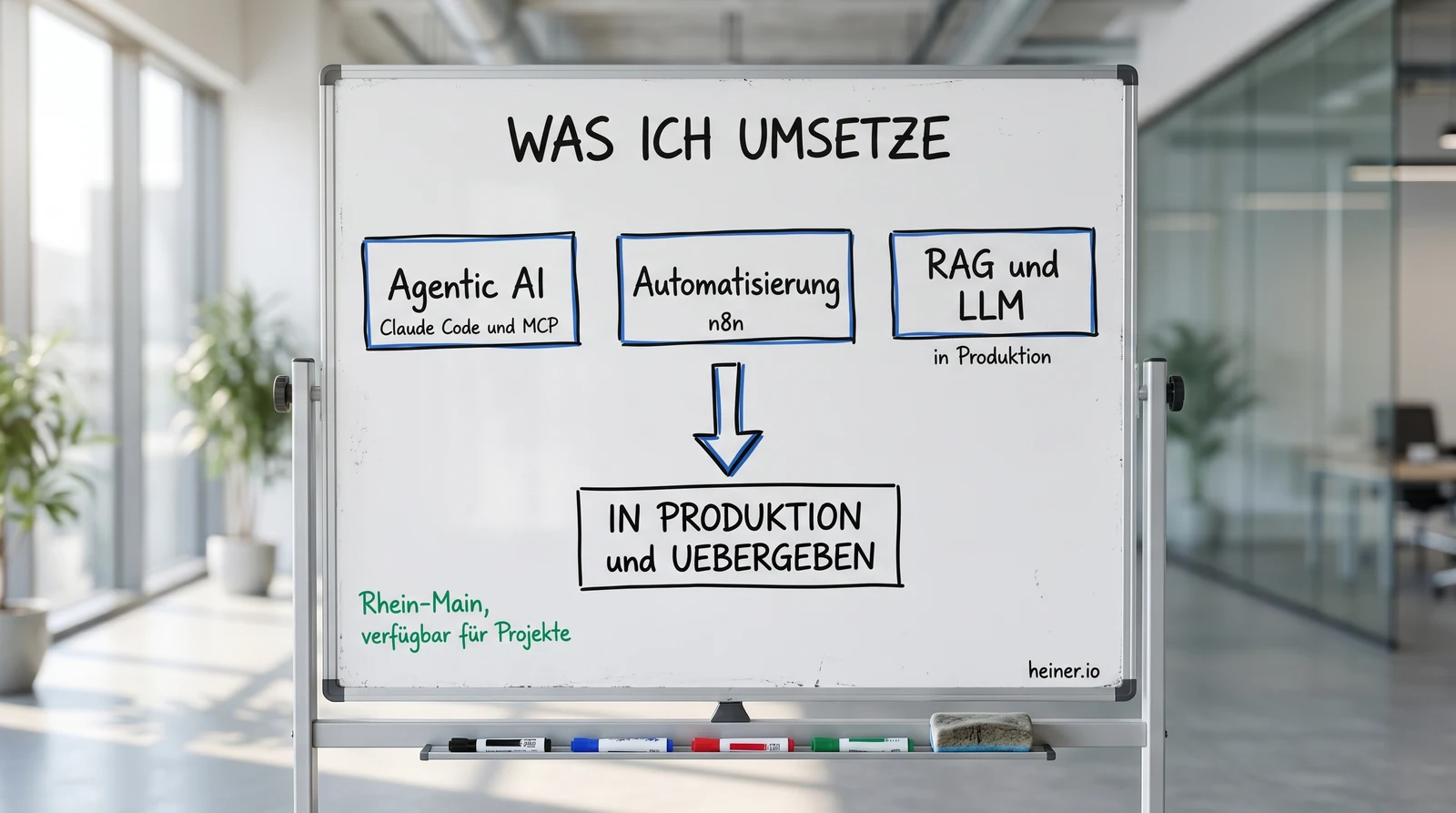 Whiteboard: Was ein AI Engineer im Rhein-Main umsetzt — Agentic AI, Automatisierung, RAG, in Produktion und übergebbar
