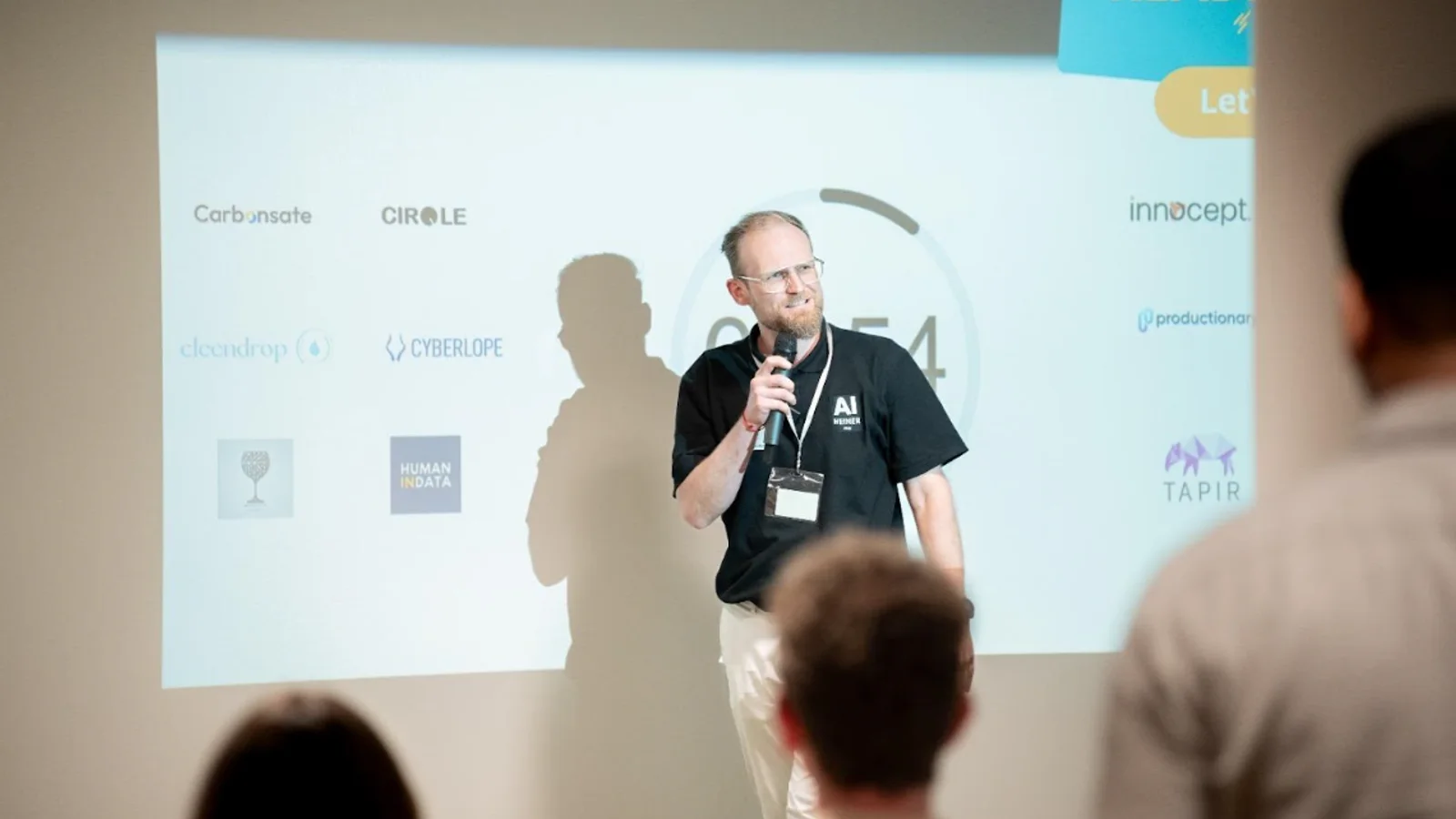 André Heiner beim Pitch im TechQuartier Frankfurt