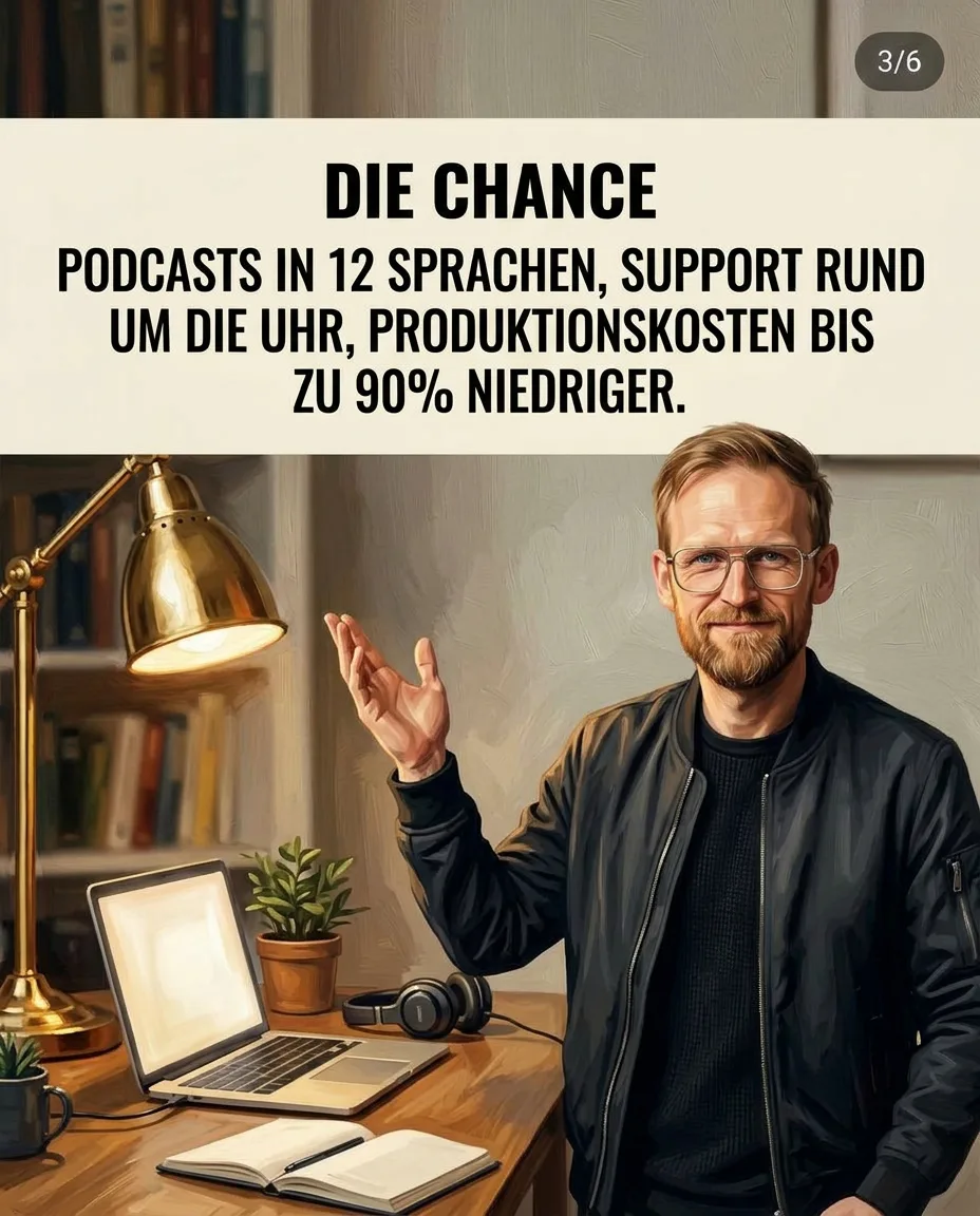 Beispiel-Slide 3 von 6 aus der Karussell-Fabrik — gemaltes KI-Karussell im heiner.io-Stil